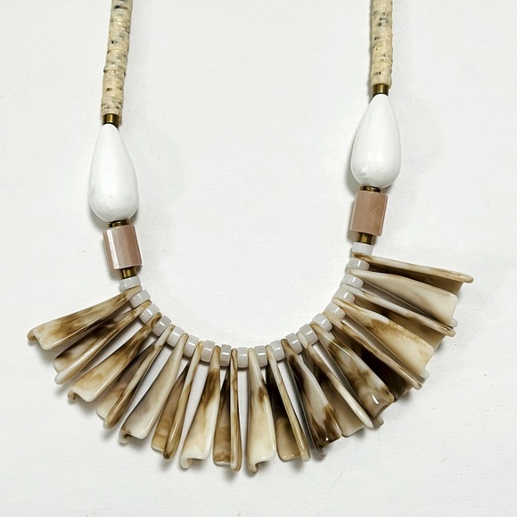 Shell Resin Bead Fan Pendant Necklace from Anthropologie - Picture 2 of 5